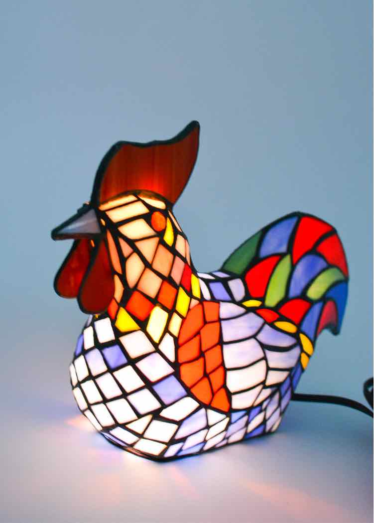 Stained Glass Farmhouse Rooster Lamp