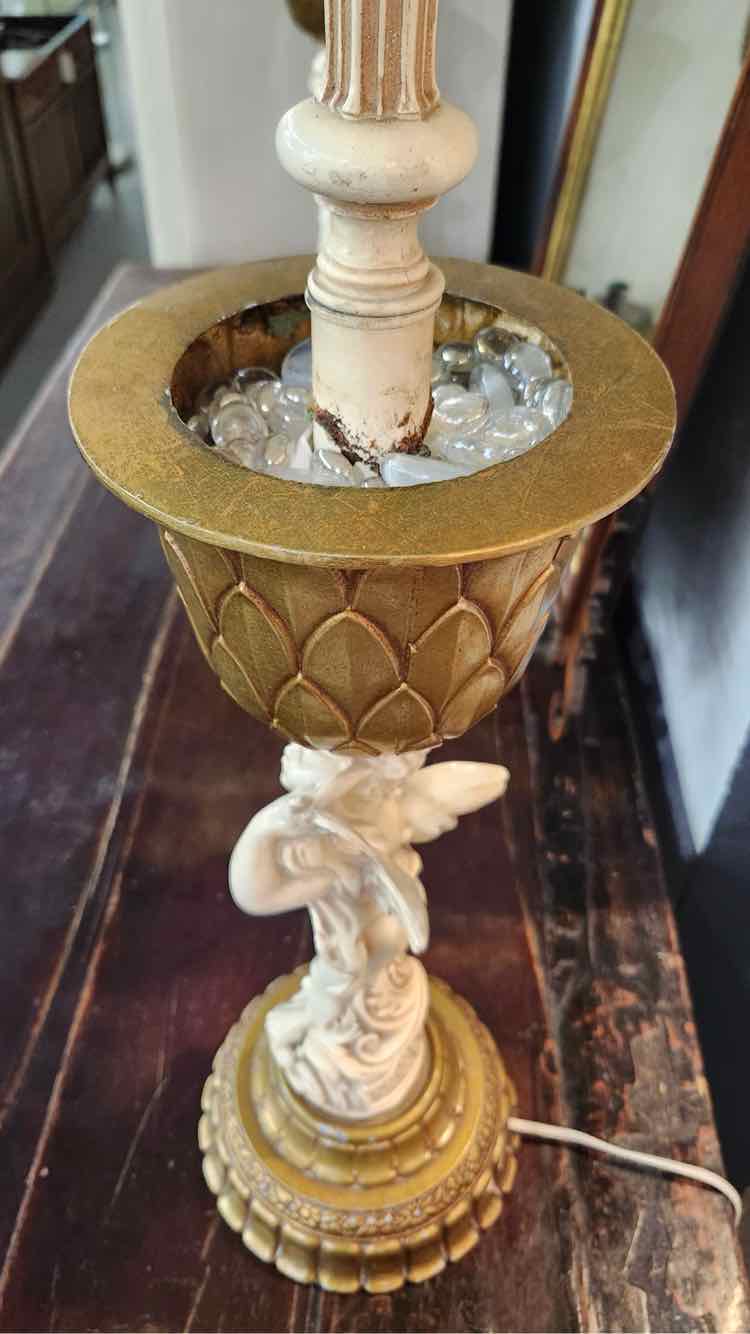 Pair of Angel Urn Lamps w/ French Shades