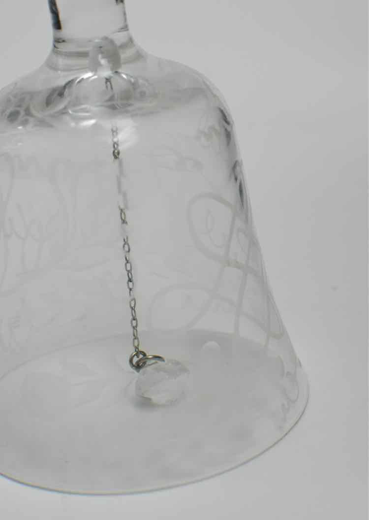 Tiffany&Co.Glass Etched Silver Bell