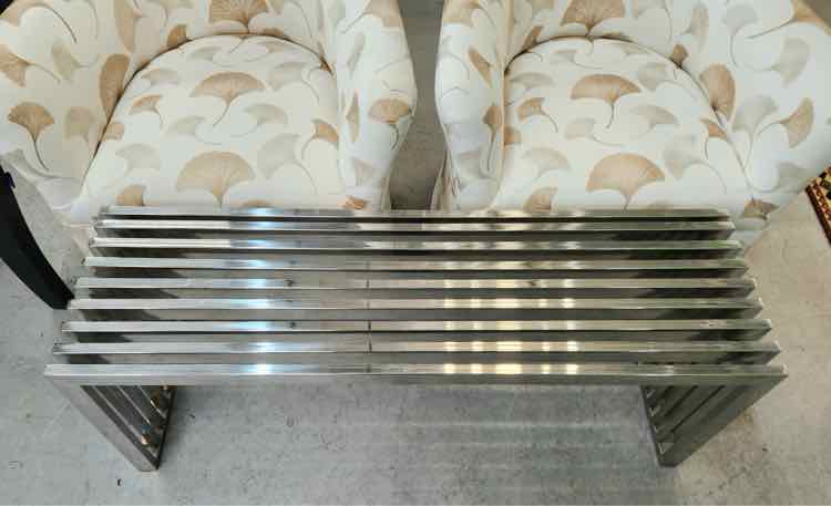 Chrome Modern Slat Bench