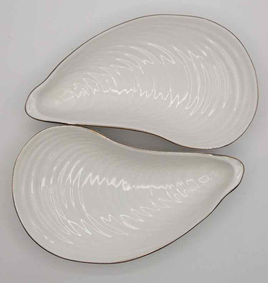 Michael Aram Platinum Edge Clam Shell Dishes 2pc