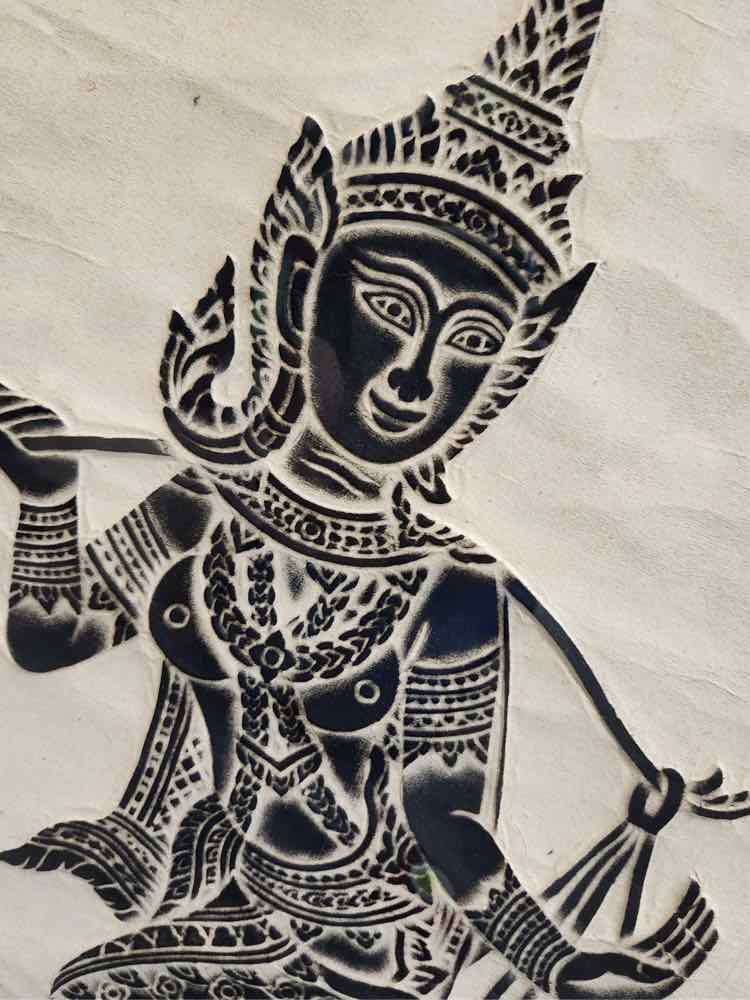 Thai Temple 'Harvest' Rubbing on Rice Paper