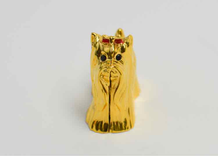 Vtg. Estee Lauder Yorkshire Terrier Solid Perfume Compact Figurine