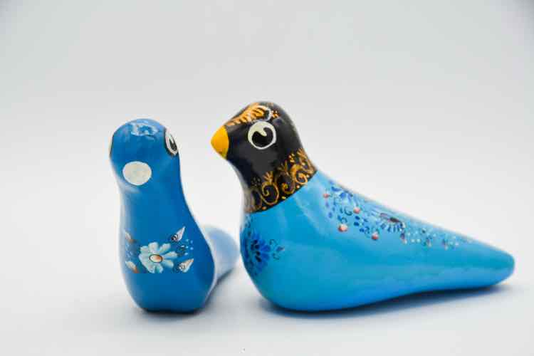 Hand Painted Tonala Clay Bird Figures