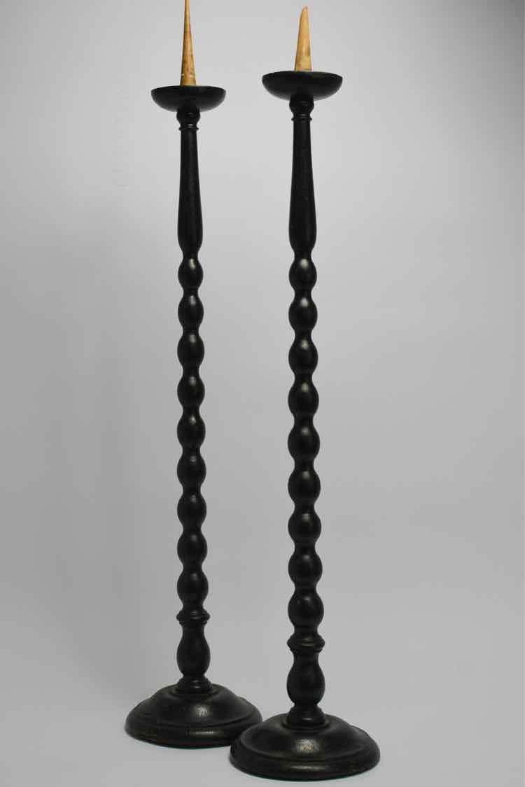 Pair of Ebonized Candlesticks