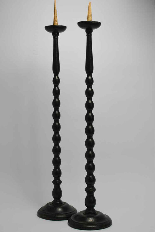 Pair of Ebonized Candlesticks