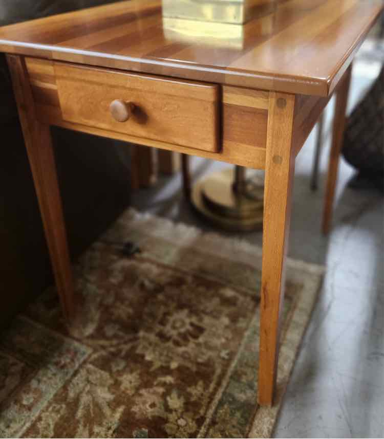 Pair Cherry Wood Narrow End Tables