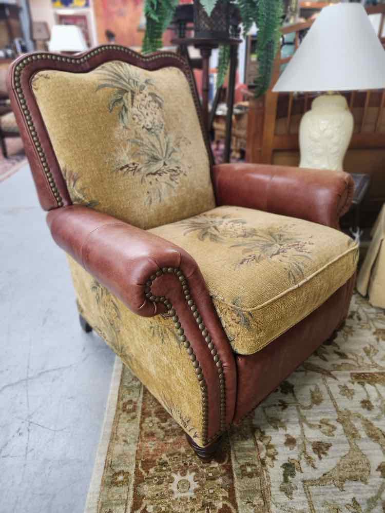 Pineapple Design Leather/Fabric Recliner