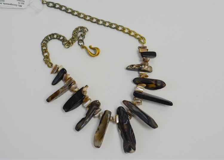 Necklace Tumbled Agate/Silvertone