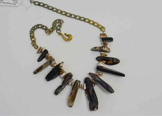 Necklace Tumbled Agate/Silvertone