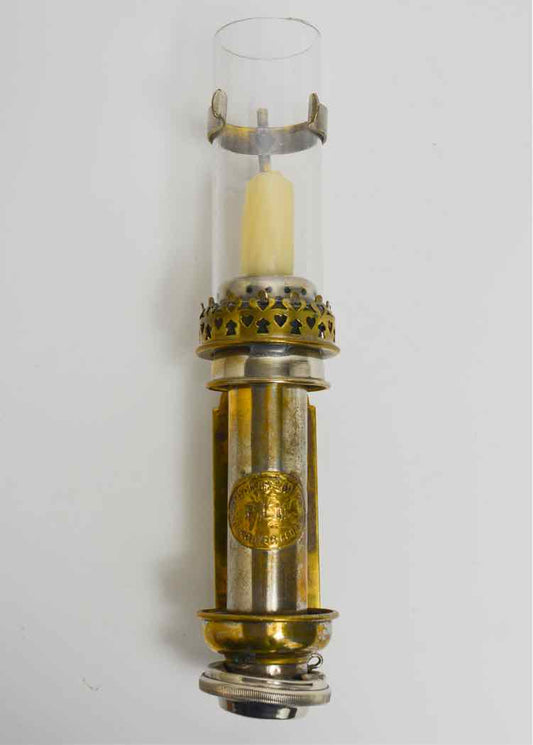French RR Stamped Brass Candle Sconce