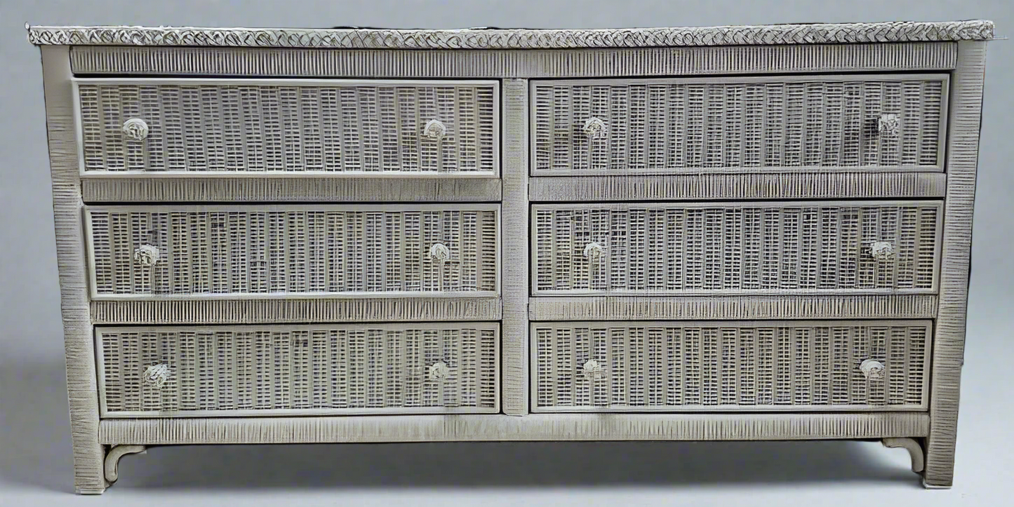 White Wicker Dresser