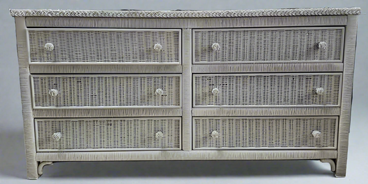 White Wicker Dresser
