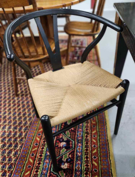 Pair of Black Denmark Woven Chair