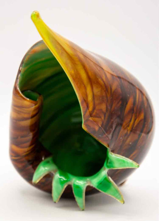 Hand blown Brown & Green Decor