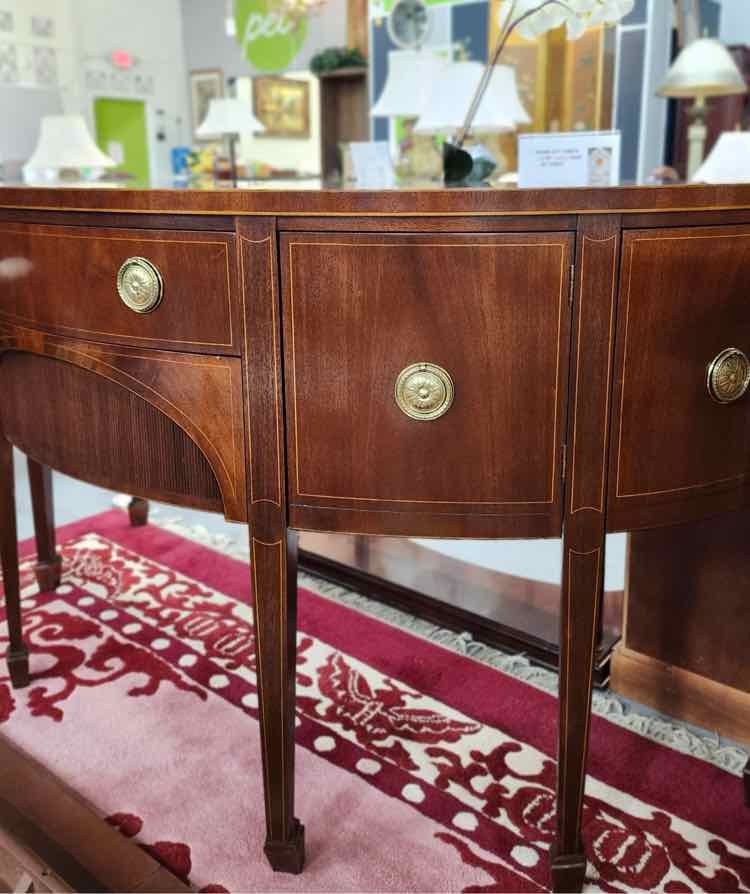 Baker Demi Lune Mahogany Server