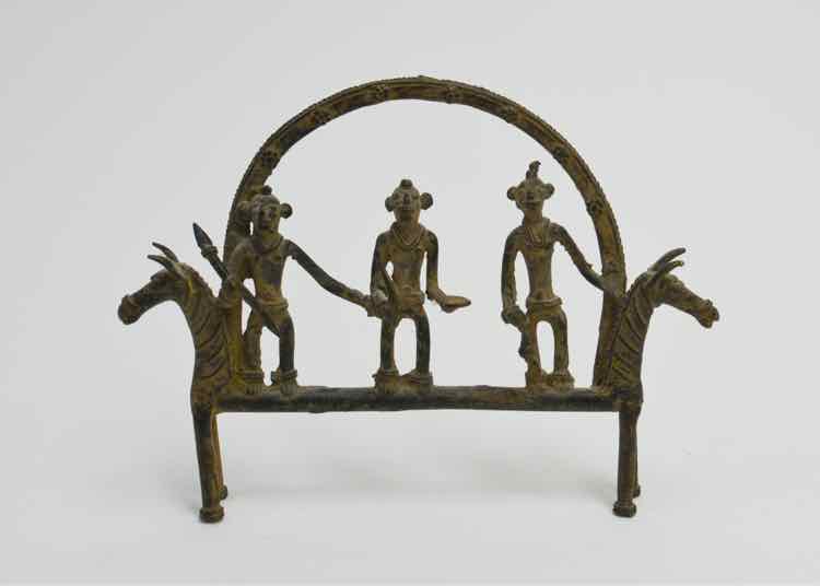 Vtg.African Cast Bronze Multi Figure Sculpture