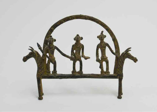 Vtg.African Cast Bronze Multi Figure Sculpture