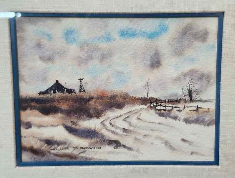 Art 'Old Farm Road' Watercolor & Ink by S. Gruber