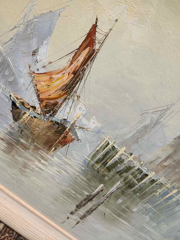 Art Japanese Harbor Oil by Jiro