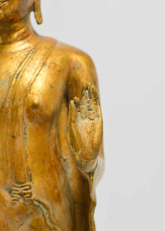Gilt Bronze Thai Walking Buddha