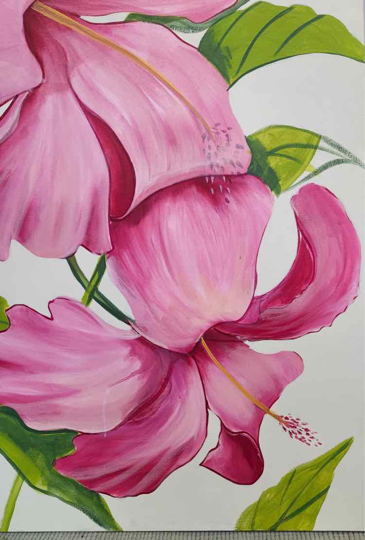 Art ‘Large’ Pink Hibiscus Acrylic