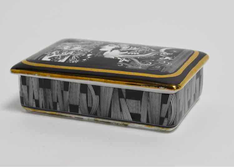Hollohaza Hungary "9" Porcelain Trinket Box
