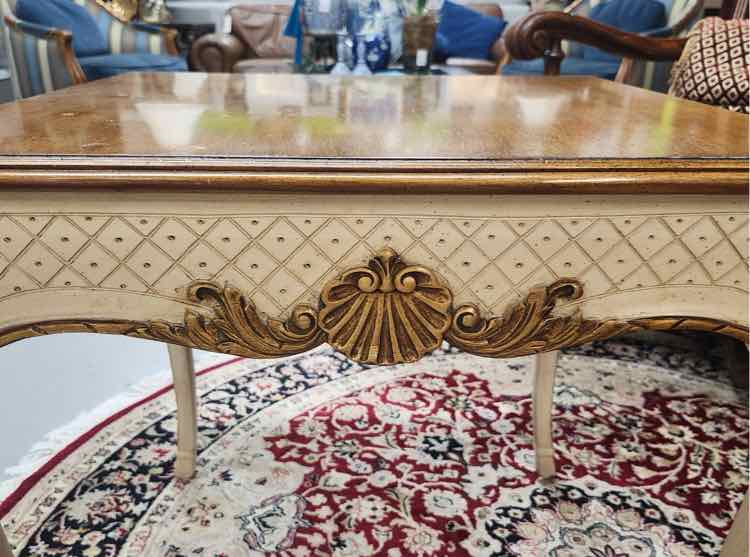 Wood top Gold End Table
