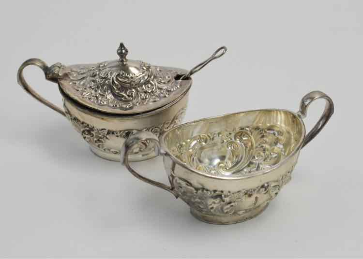 Set of Vintage Repousse Condiment Dishes