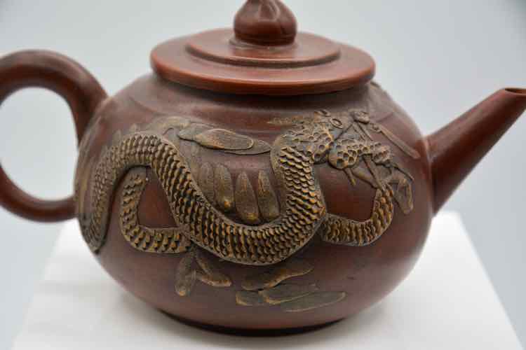 Yixing Purple Clay Dragon Teapot