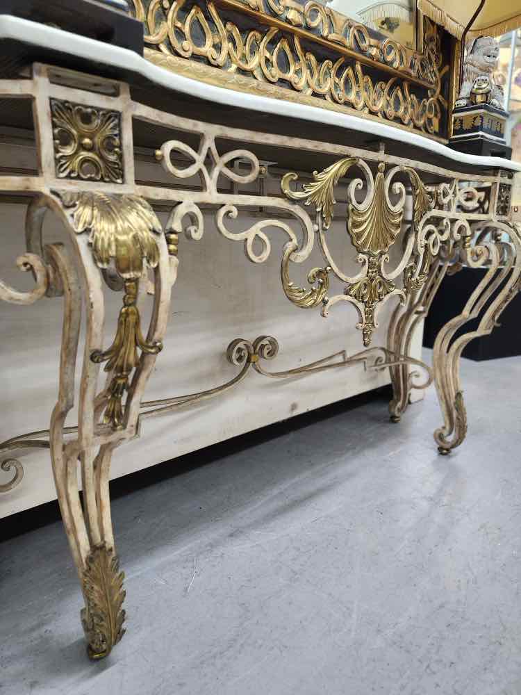 Marble Top w/Metal Base Entry Table