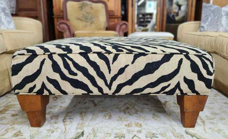 Thomasville Zebra Print Ottoman