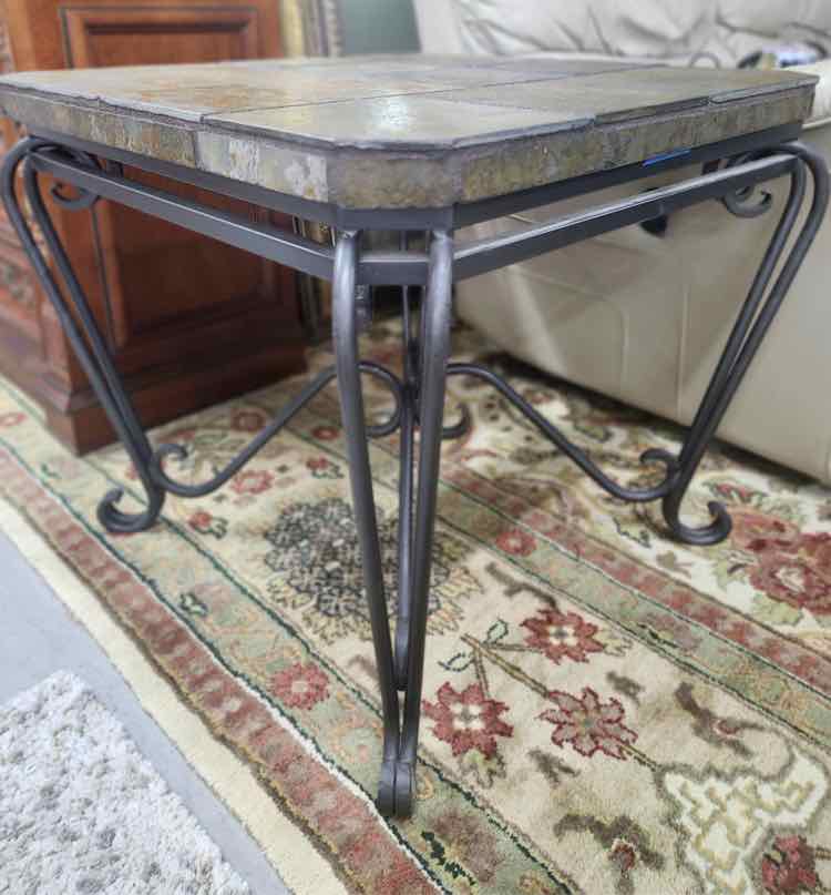 Stone Top End Table