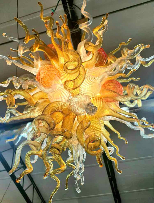 Chihuly Style Hand Blown Glass Chandelier (90 Globes)