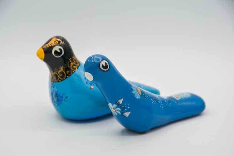 Hand Painted Tonala Clay Bird Figures