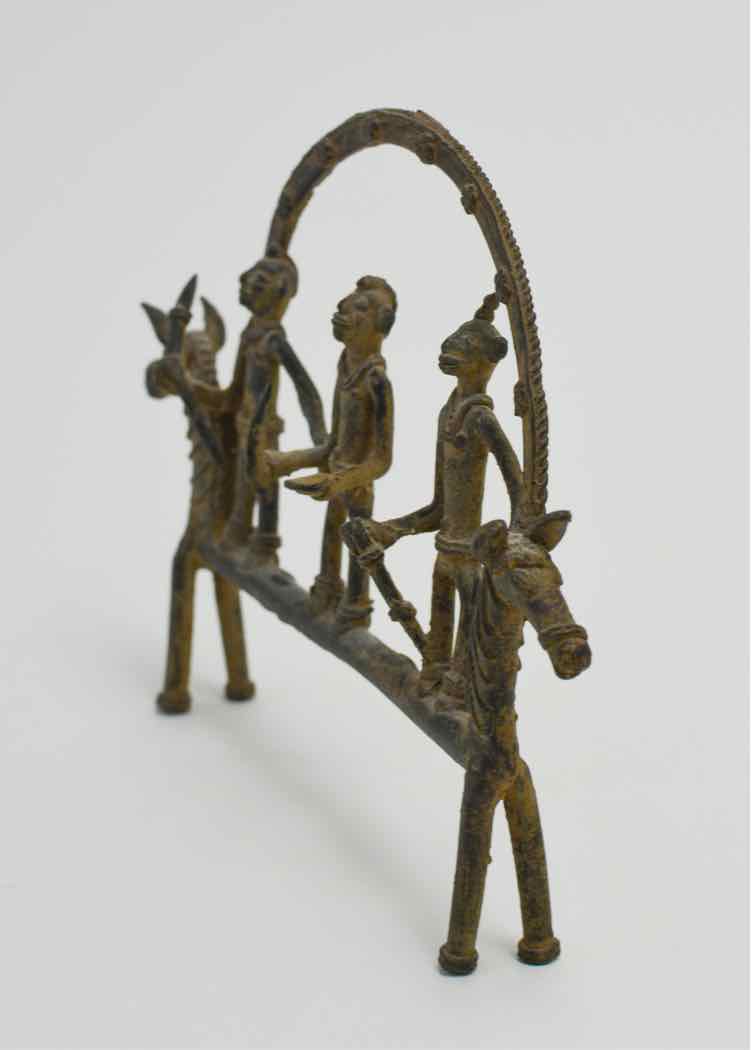 Vtg.African Cast Bronze Multi Figure Sculpture