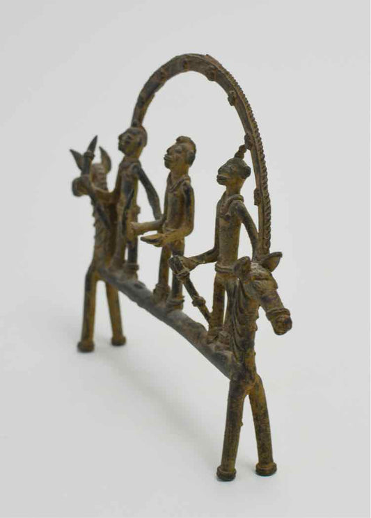 Vtg.African Cast Bronze Multi Figure Sculpture