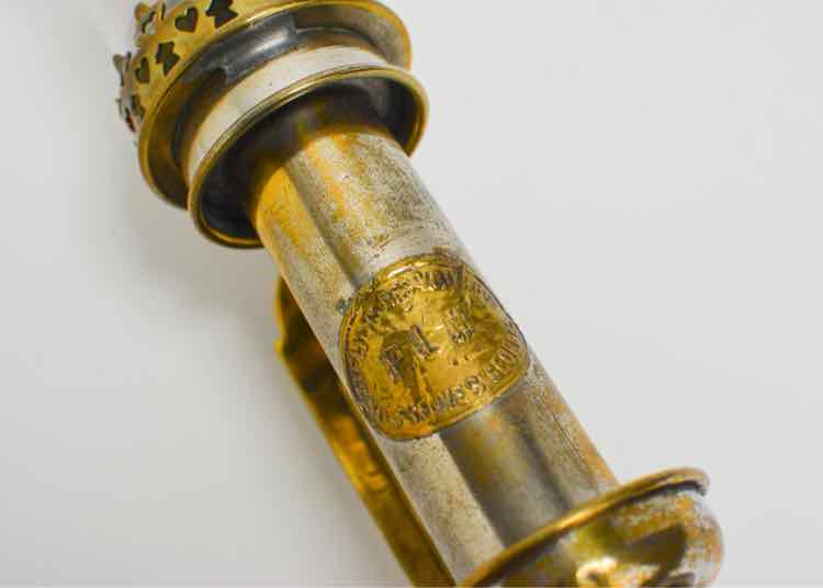French RR Stamped Brass Candle Sconce