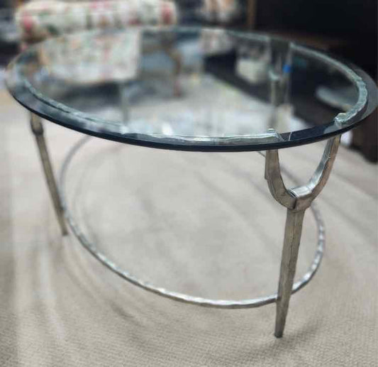 Oval Glass Top Coffee Table