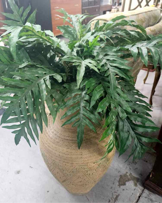 Ceramic Urn w Faux Plant