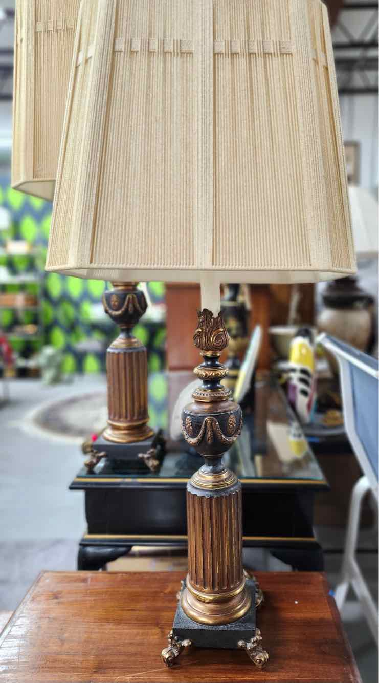 Pair of Black/Copper Lamps