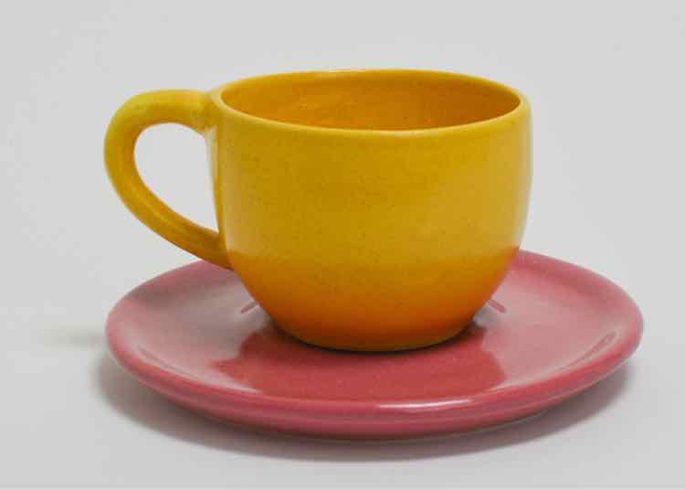 Pink & Yellow Cup/Saucer Set