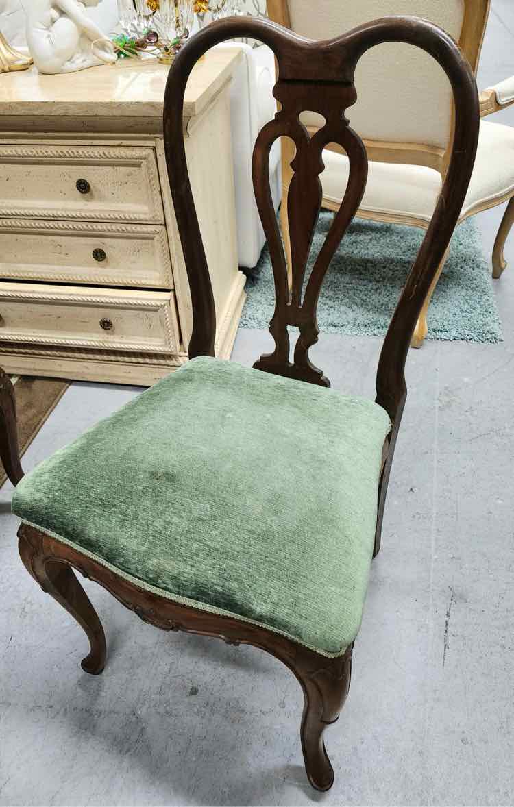 Green Upholstered Antique Chair