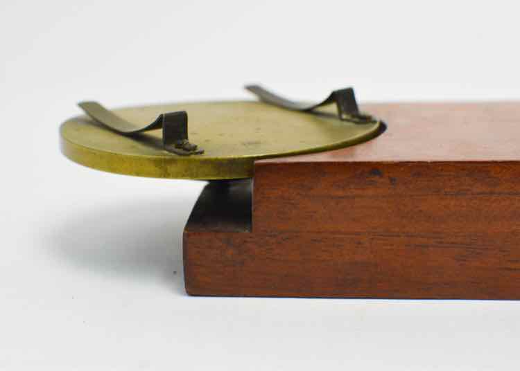 19th c. Rare Microscope Brass-Mounted Slide Ringing Table