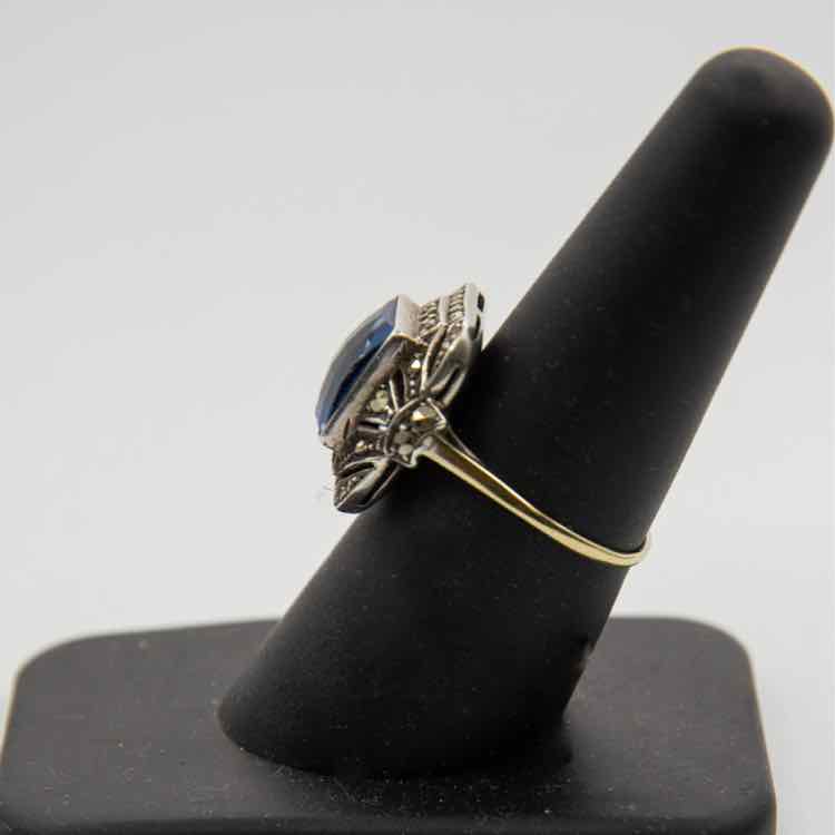 .925 Fluorite/Marcasite Ring