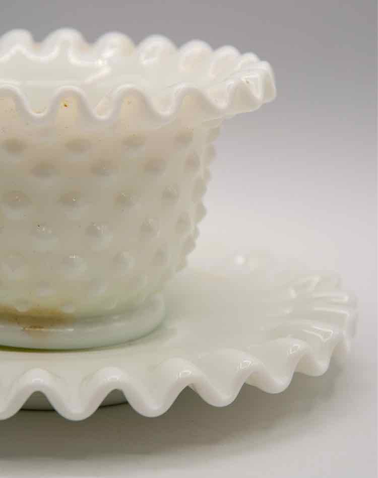 Vtg. Fenton Dish Jar W/Plate