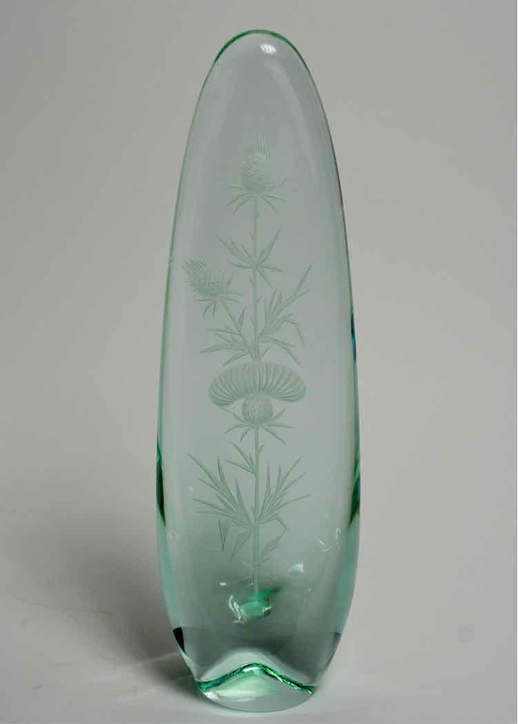 Bohemia Hand-cut Etched Thistle Obelisk