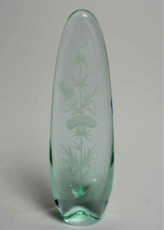 Bohemia Hand-cut Etched Thistle Obelisk