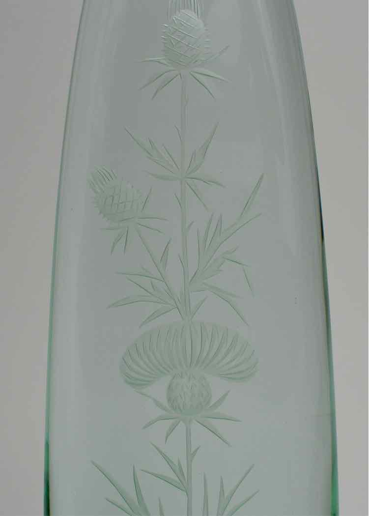 Bohemia Hand-cut Etched Thistle Obelisk