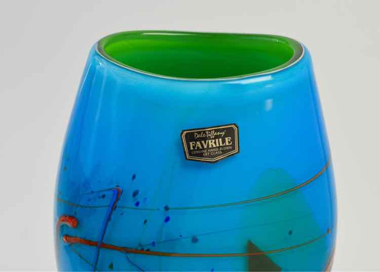 Blue Dale Tiffany 'Favarile' Vase